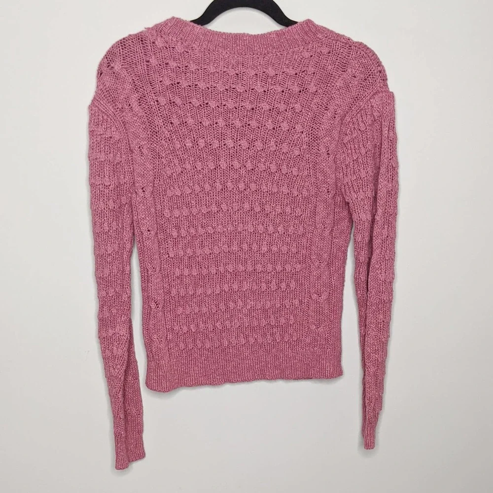 SOMETHING NAVY • Pink Crewneck Cable Knit Sweater Sz XS - Picture 7 of 7
